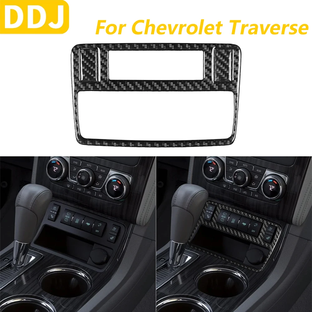 

For Chevrolet Traverse 2013-2017 Carbon Fiber Central Control Cigarette Lighter Panel Frame Cover Trim Car Accessories Sticker