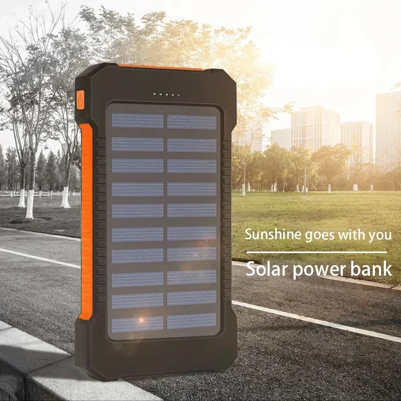 200000mAh Solar Power Bank Outdoor Wild Camping Large Capacity Backup Power Portable With Compass Supply Rapid Charging 2024