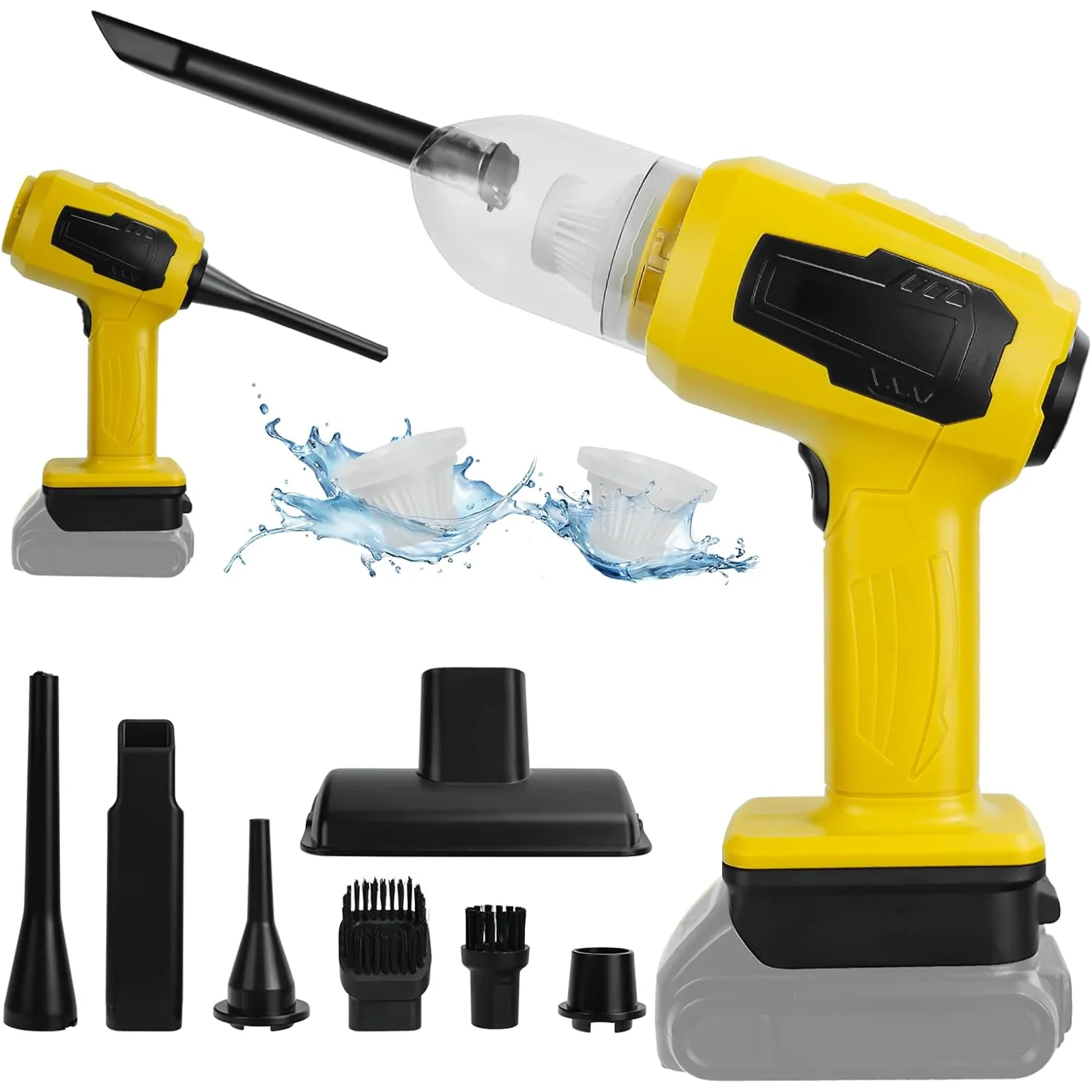 

Cordless Mini Vacuum Cleaner 10000PA Powerful 2-in-1 Handheld Vacuum Cleaner & Air Duster for Dewalt 20V Battery (No Battery)