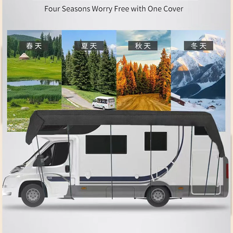 210D Oxford Cloth RV Roof Protective Cover Portable Motorhome Camper Top Tarp Cover Waterproof Dustproof Sunshade Protective