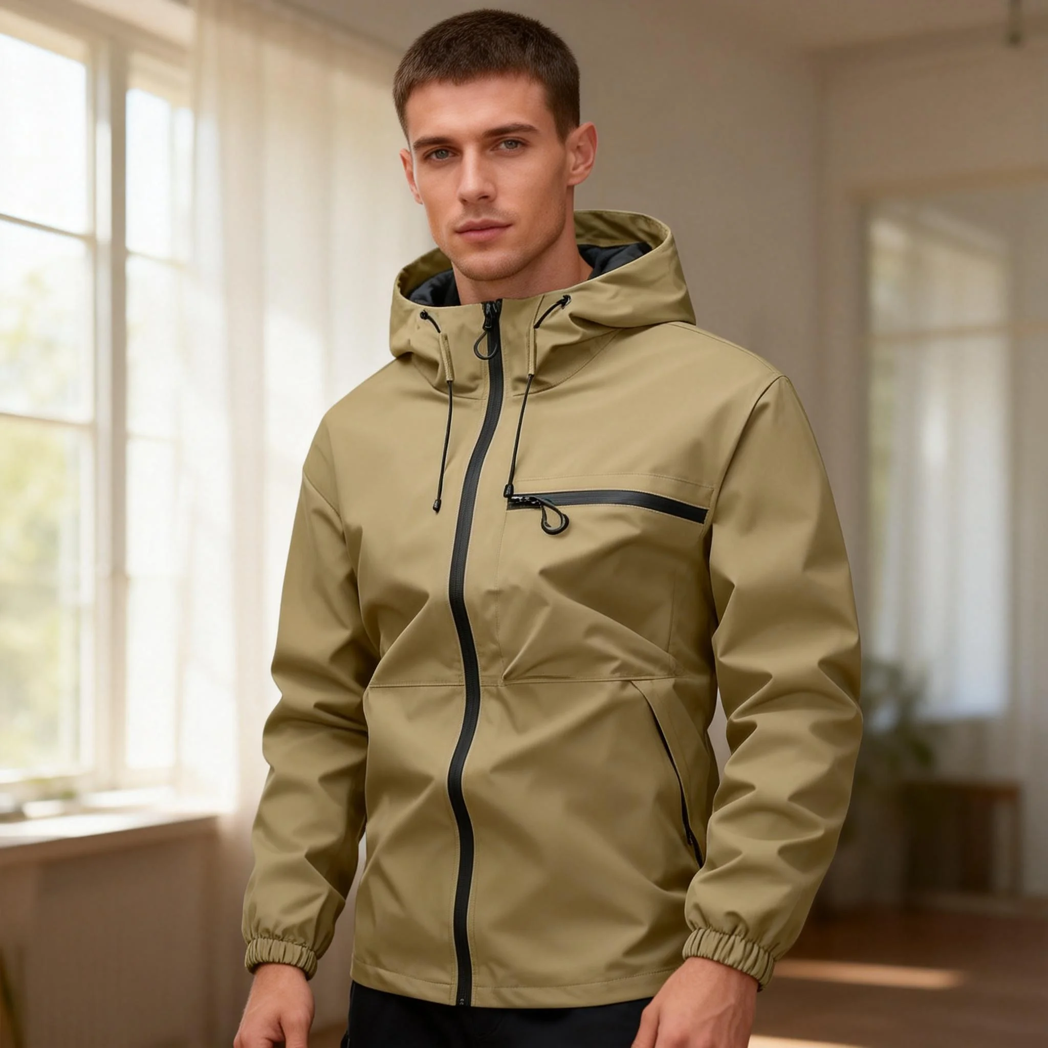 

Универсальная мужская куртка для походов, кемпинга, ветрозащитная, легкая, мотоциклетная куртка, весенне-осенняя, с капюшоном, водонепроницаемая, дышащая, мужское пальто