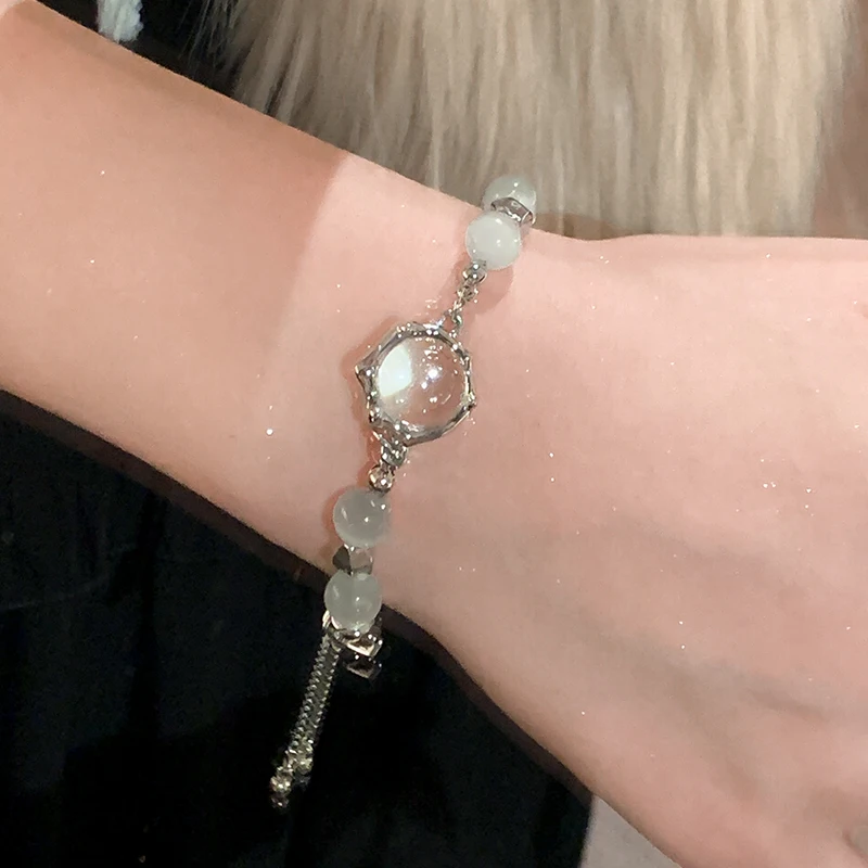 Cooles Katzenaugen-Armband mit Nischendesign, Hochwertiges Reflektierendes Perlendesign, Neuer Armband-Kombinationstrend