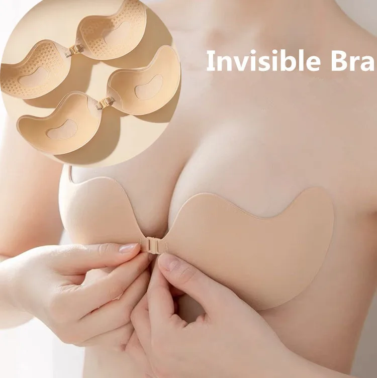 

Sexy Silicone Breast Pasty Nude Bra Push Up Chest Paste Invisible Bra NuBra Invisible Resuable Adhesive Lift Up Strapless Solid