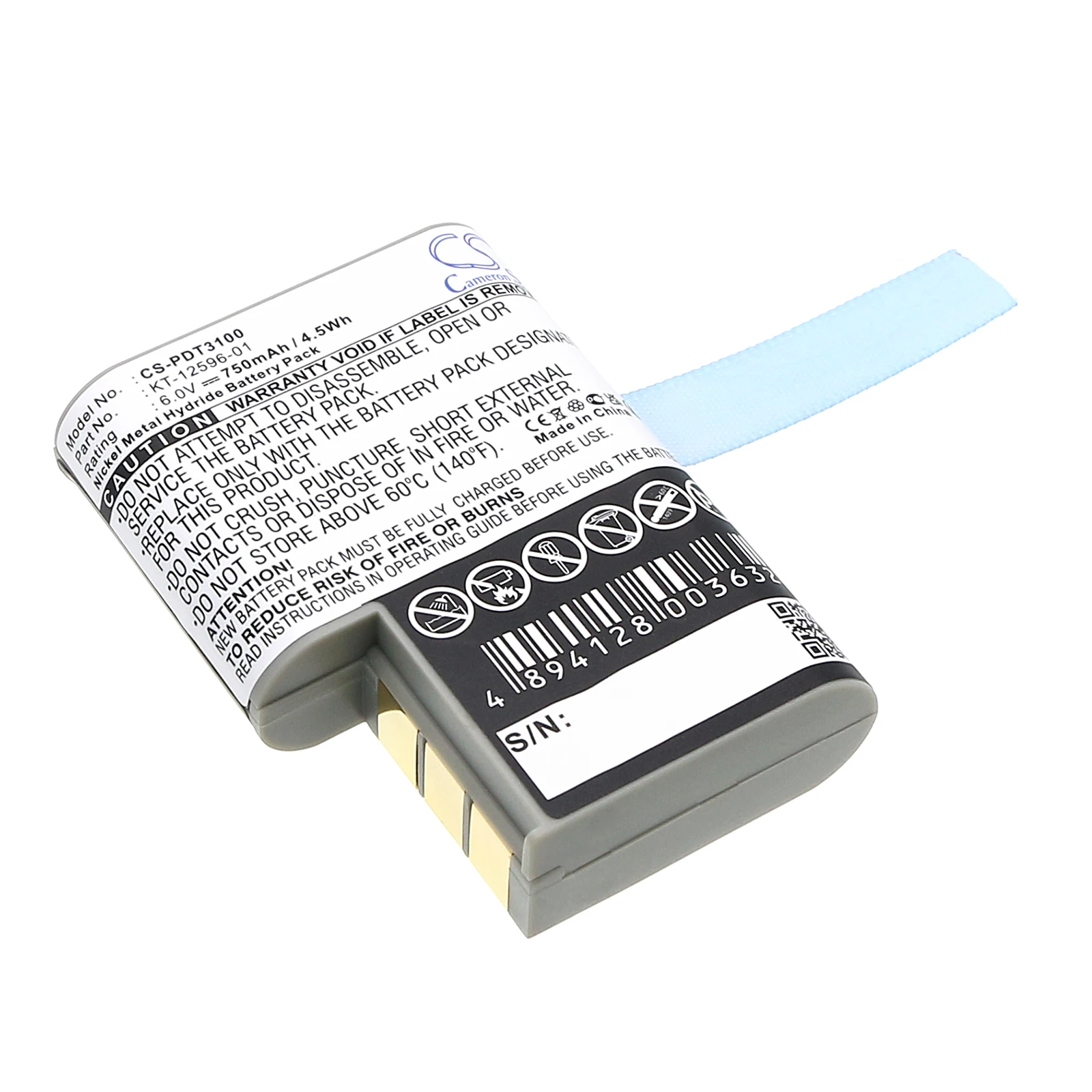 

Ni-MH Barcode Scanner Battery for Symbol, 6.0V, 750mAh , Compatible Models: PDT 3100, PDT 3110, PDT 3120, PDT 3140
