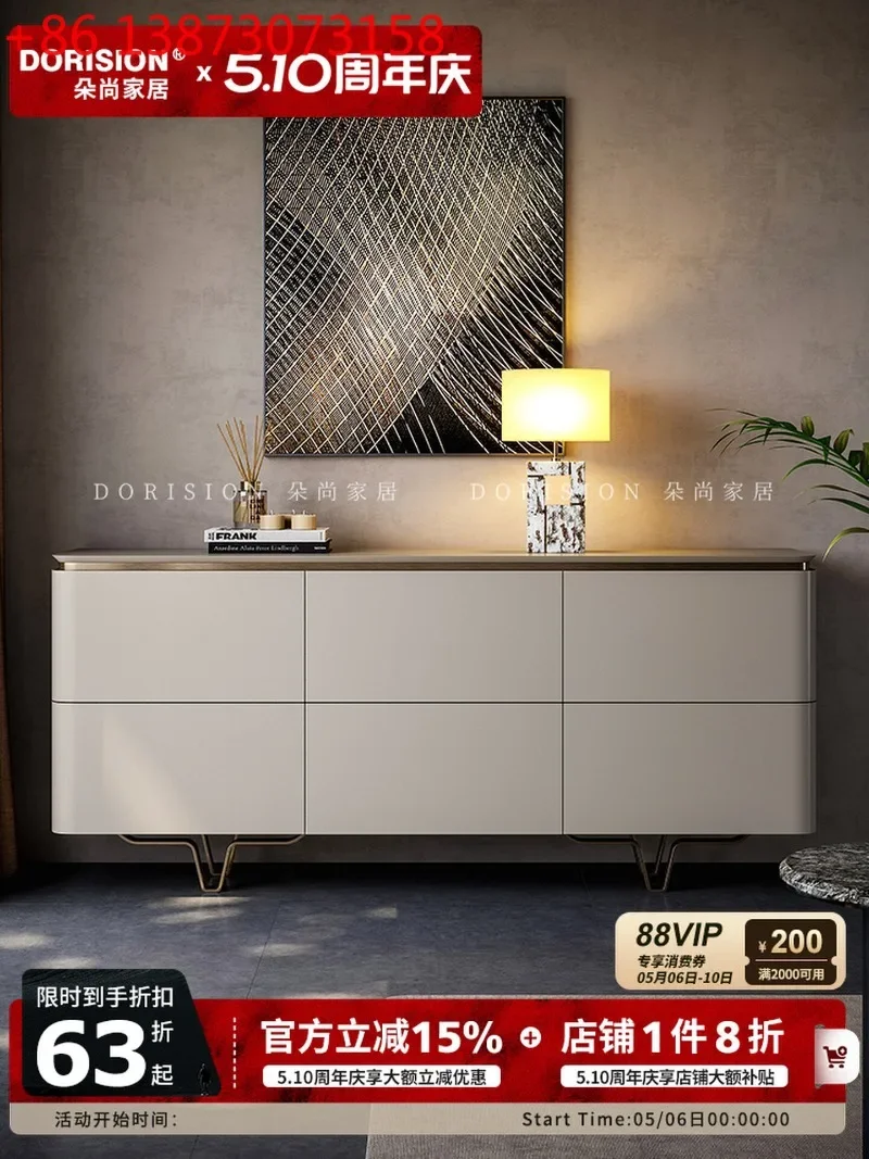

Italian light luxury living room against the wall bedroom solid wood storage simple modern dining side cabinet