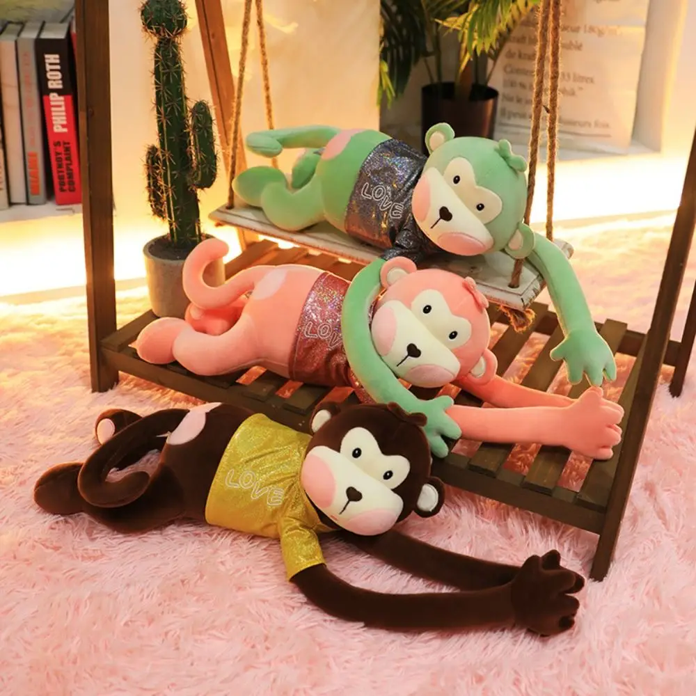 Home Decor Long Arm Curtain Monkey Stuffed Animals Pillow Monkey Cute Hanging Decoration Stuffed Monkey Birthday Gift