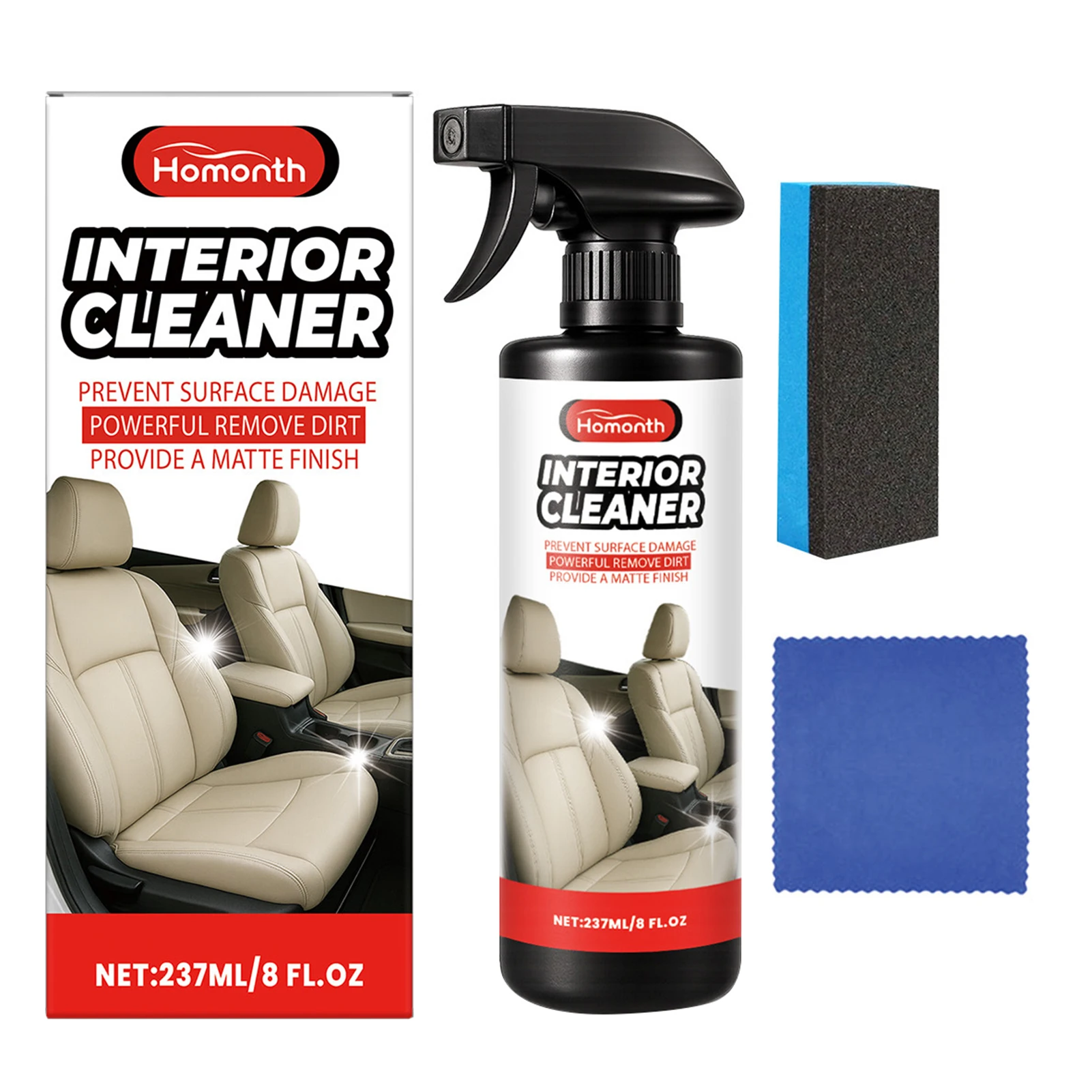 

237ml Car Interior Upholsterys Cleaner,Upholsterys Stain Remover,Effectively Removes Dirt Grime Stubborn Stains For All Surfaces