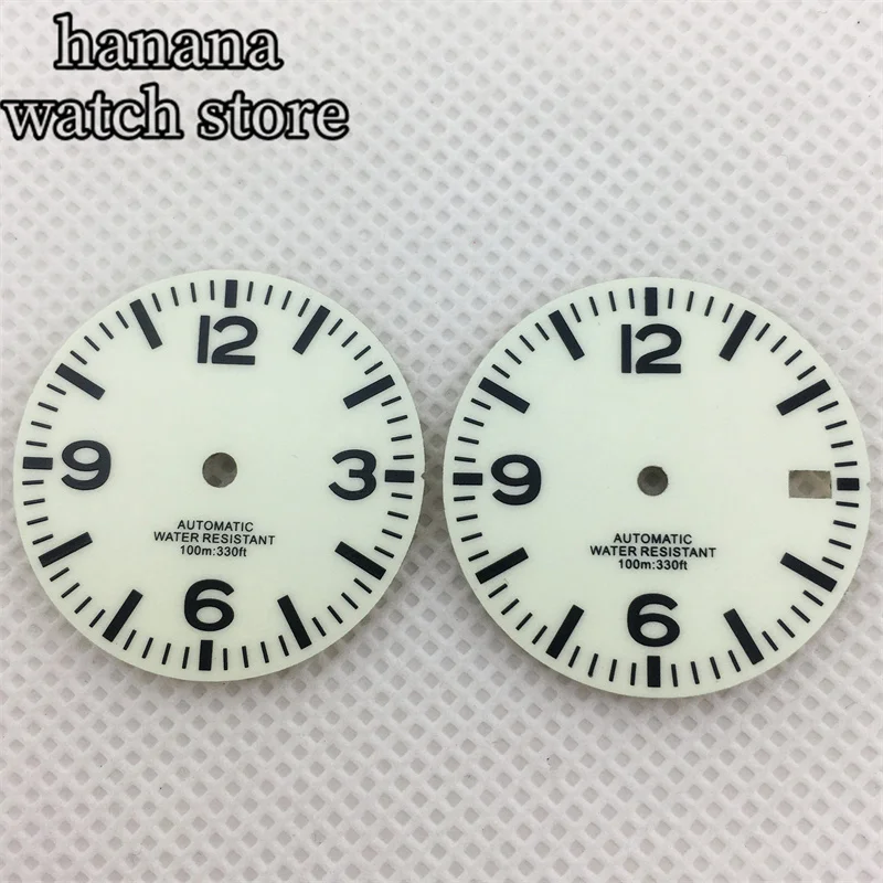 29mm Dial White Black Green Full Luminescent Fit NH35 NH36 ETA 2824 2836 PT5000 Miyota 8215 821A Mingzhu DG2813 3804 movement