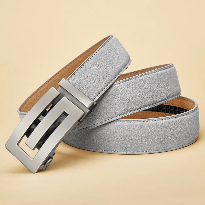 New Width 3.5cm Men's Belt Business Formal Real Leather Belt High Quality Metal Automatic Buckle Belt for Men Jeans