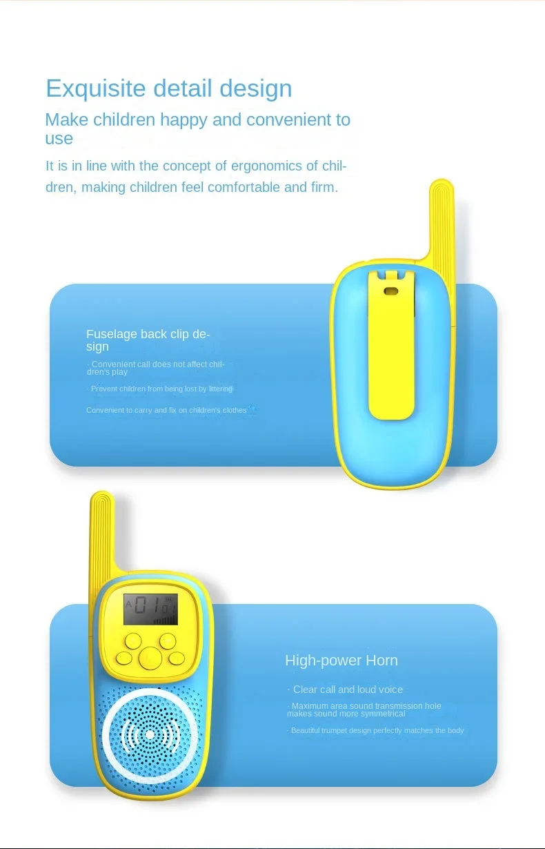 Walkie-Talkie sem fio dos desenhos animados para crianças, Brinquedos interativos pai-filho, Presente educativo, D21