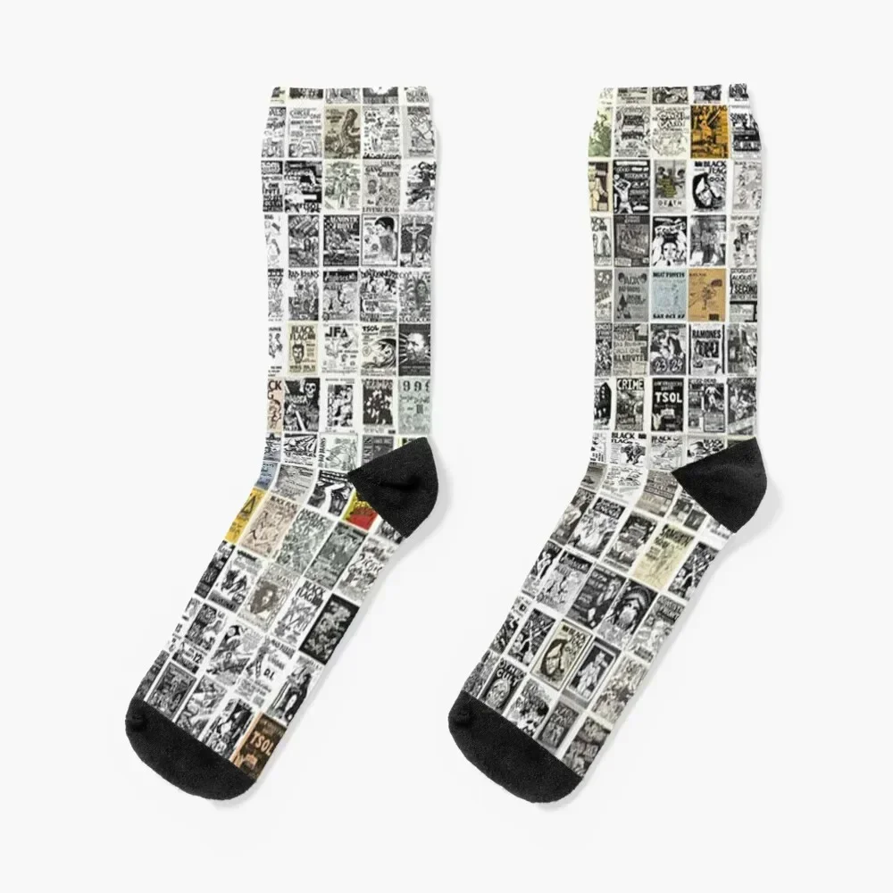 

1980's Vintage Punk Flyers Socks Stockings valentine gift ideas Luxury Woman Socks Men's