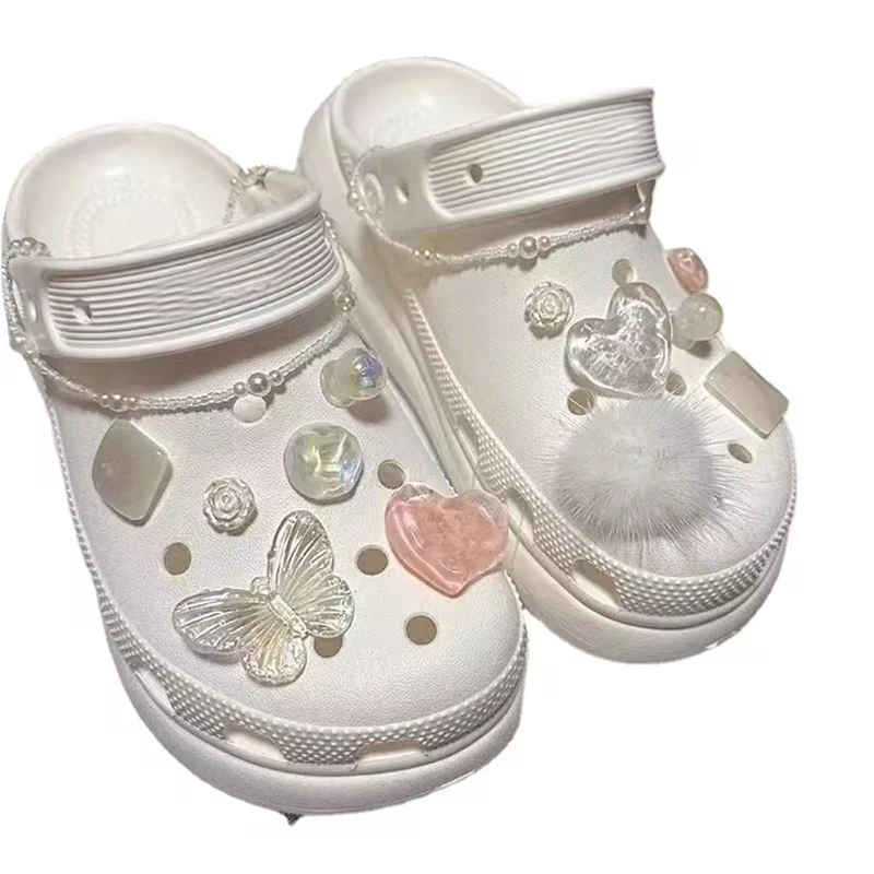 1 Set Summer Fashion Shoe Charms Set Accessories for Clogs Shoe Buckle ABS Cute Ocean Series DIY Shoes Decorations