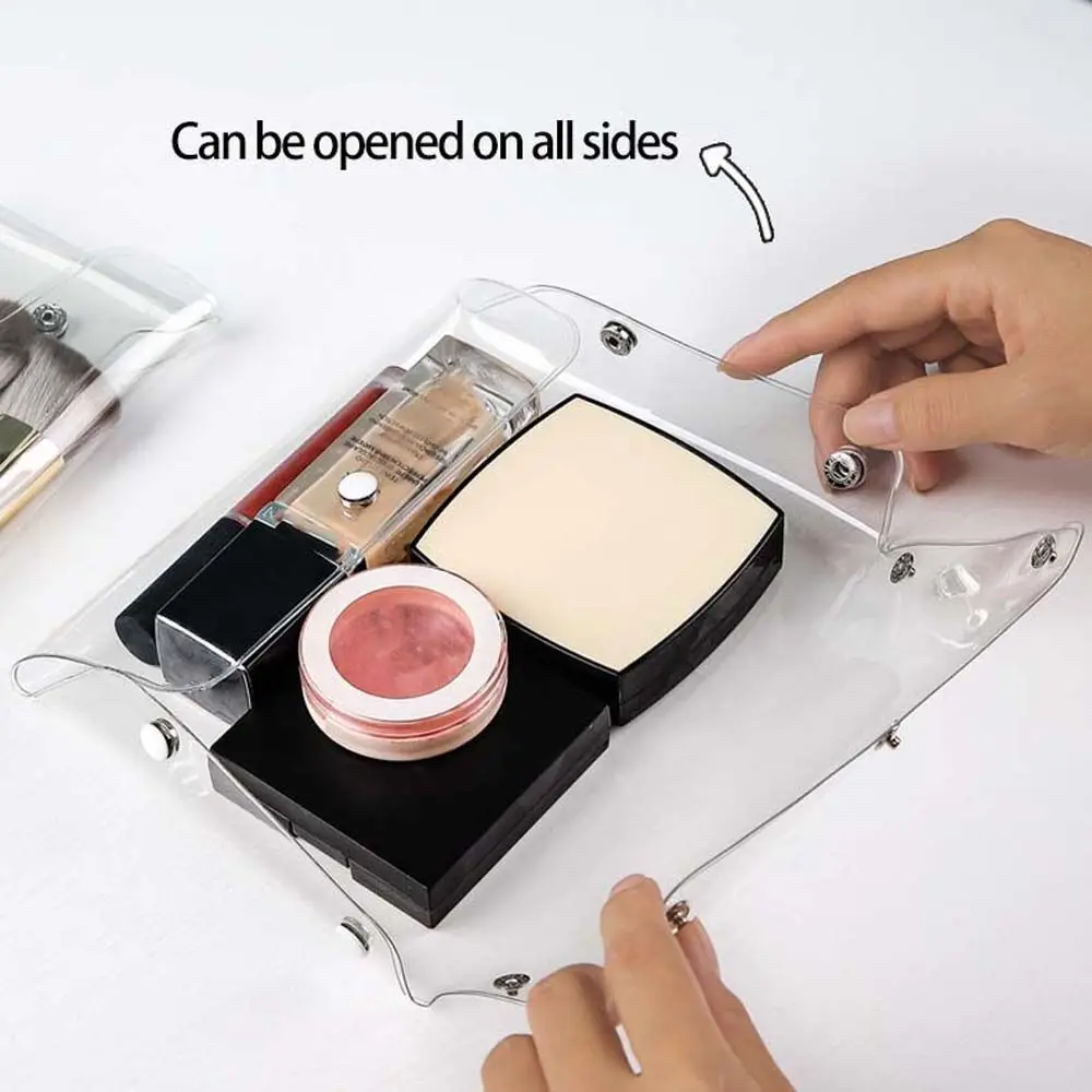 Transparent Toiletry Bag New PVC Portable Makeup Brush Storage Easy To Open Multipurpose Cosmetic Bag Home/Travel