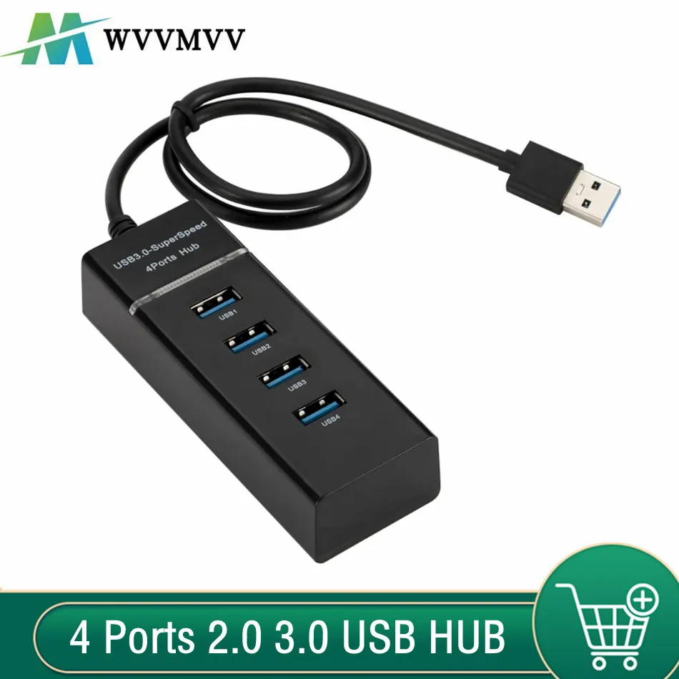 4 Ports 2.0 3.0 USB HUB Splitter High Speed Multi Splitter USB Adapter Expander Cable For Desktop PC Laptop Adapter USB HUB