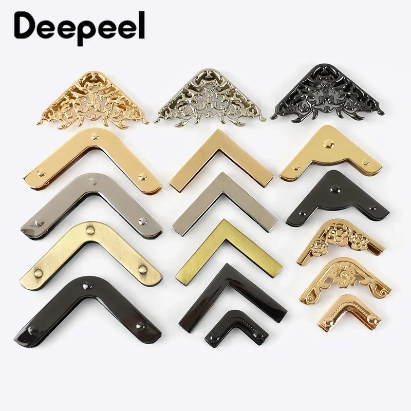 5/10Pcs Deepeel 25/35/40/45/54mm Handbag Edge Protection Buckles Luggage Bags Corner Decor Metal Clasps DIY Hardware Accessories