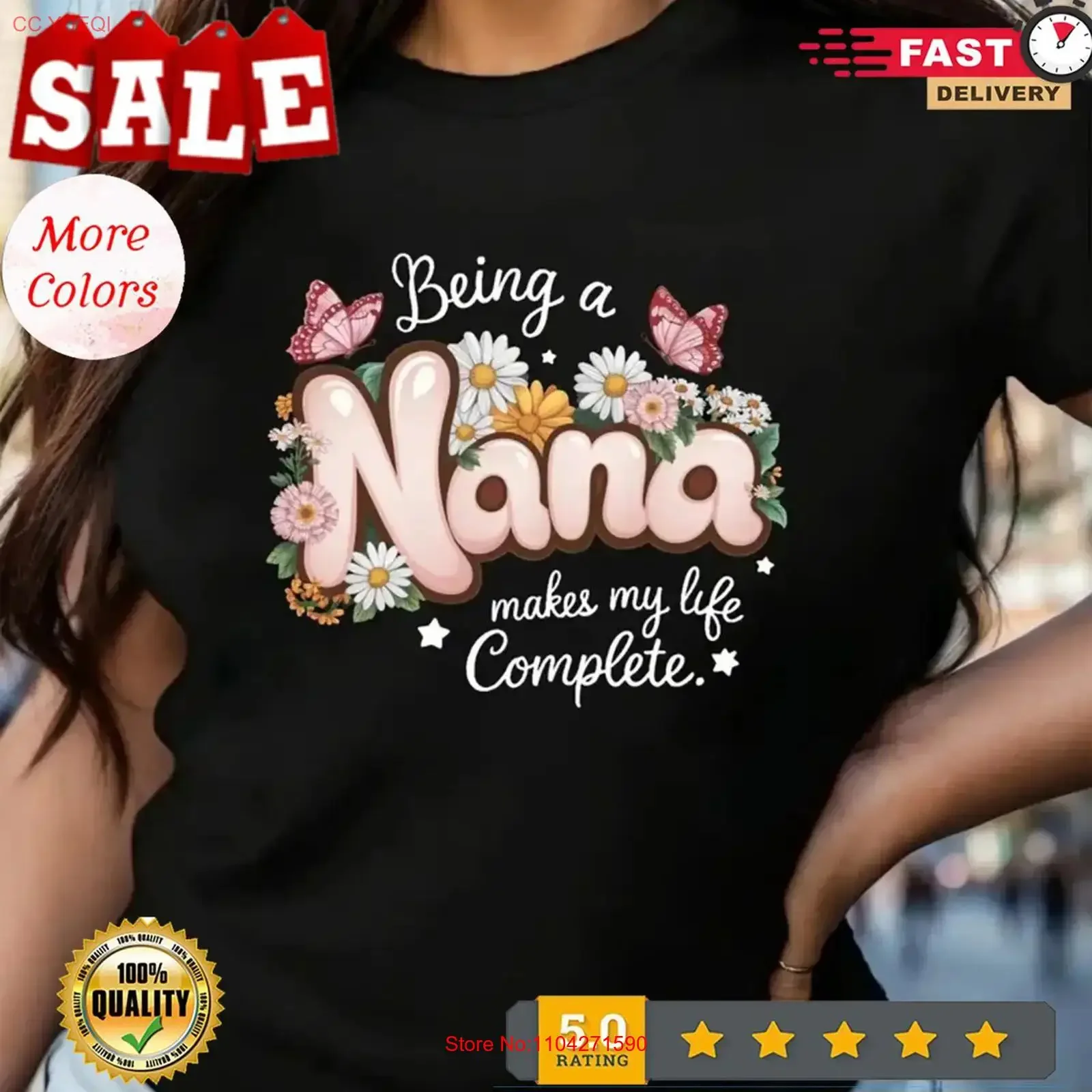Women'S Cotton Crew Neck T Shirt with Being a Nana Makes My Life Complete vintage Washed Unisex fashion Stretched Versatile