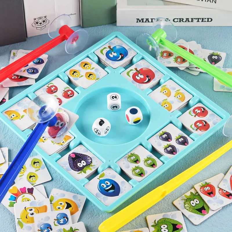Fruit Cards Board Game Children Education Toys Party Puzzle Game 96 Cards Color and Shape Cognition Reaction Ability for Kids