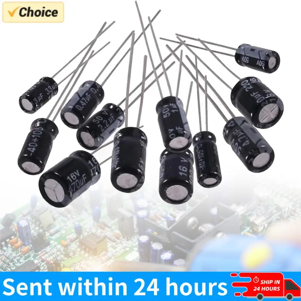 

500Pcs 24Values 16-50V 0.1-1000uF Aluminum Electrolytic Capacitor Assorted Assortment Kit for TV LCD Monitor Radio Stereo Game