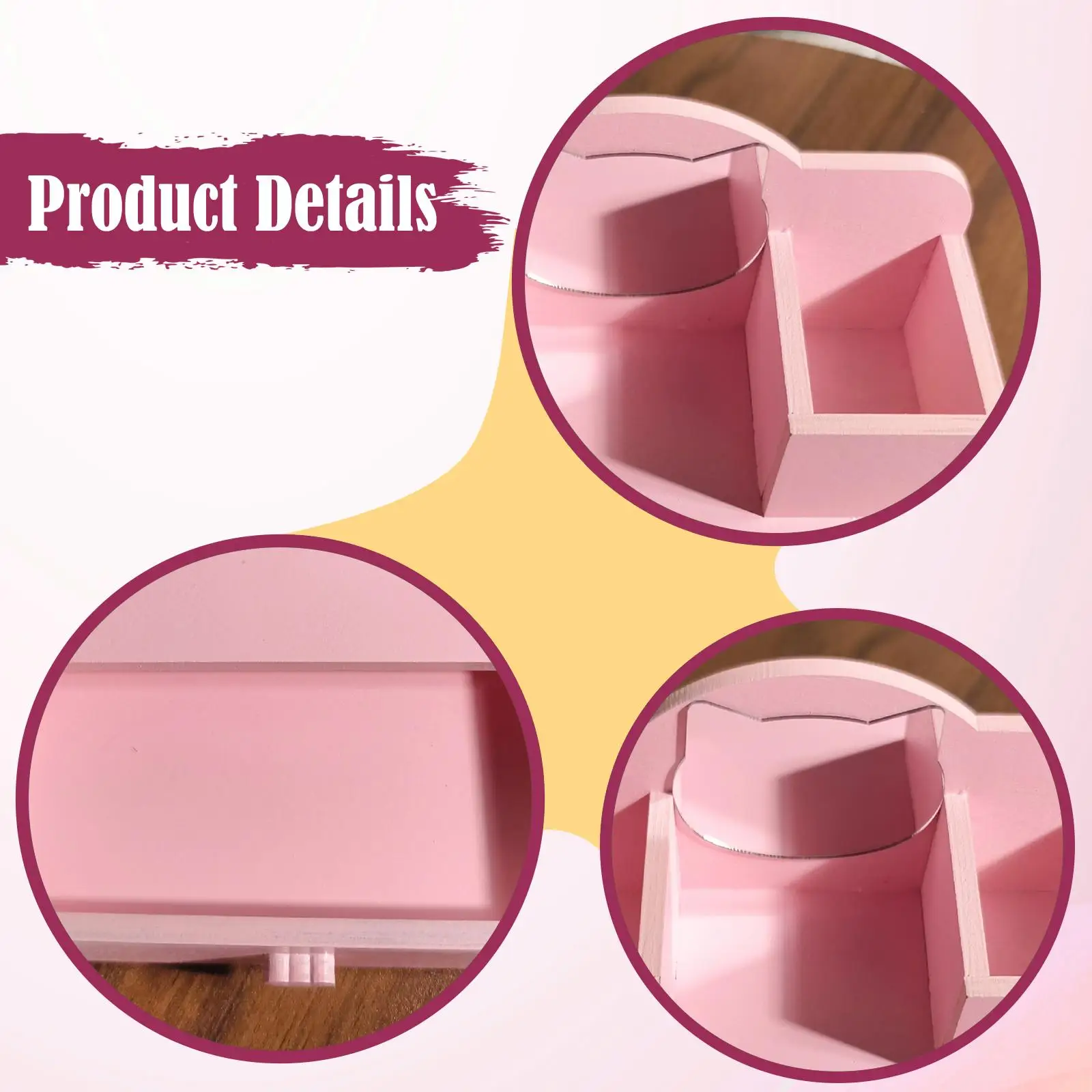 ตู้เครื่องแป้งไม้จิ๋วสำหรับบ้านตุ๊กตา กล่องเก็บของขนาดเล็ก รุ่น 1/12 เฟอร์นิเจอร์จิ๋วสำหรับห้องนอนบ้านตุ๊กตา งานฝีมือ