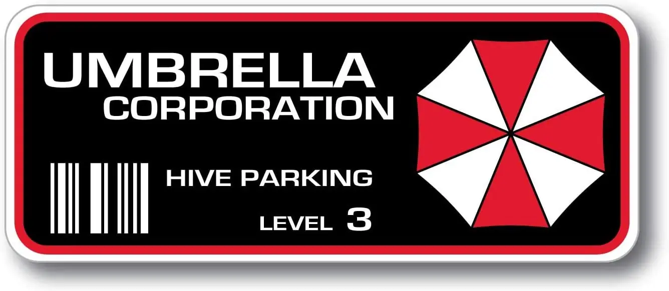 Hot Funny Car Sticker and Decal Umbrella Corporation Hive Parking Level 3 Resident Motorcycle Auto  Decorative KK13*4cm Vinyl