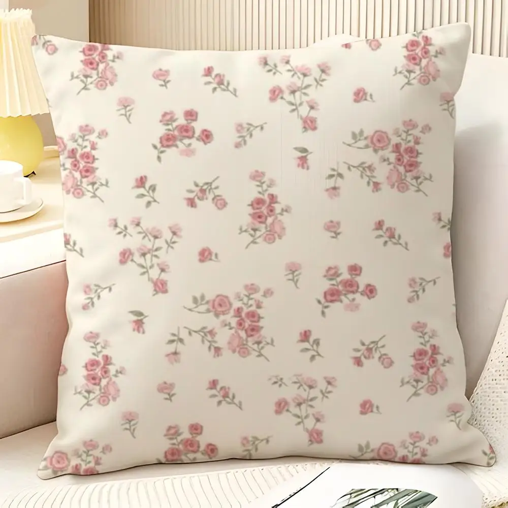 Romantischer Eleganter Blumendruck Kissenbezug Natürliches Leinen Organischer Stoff Beidseitiger Druck Sofa Heimdekoration Geschenk Kissenbezug – Detail 10