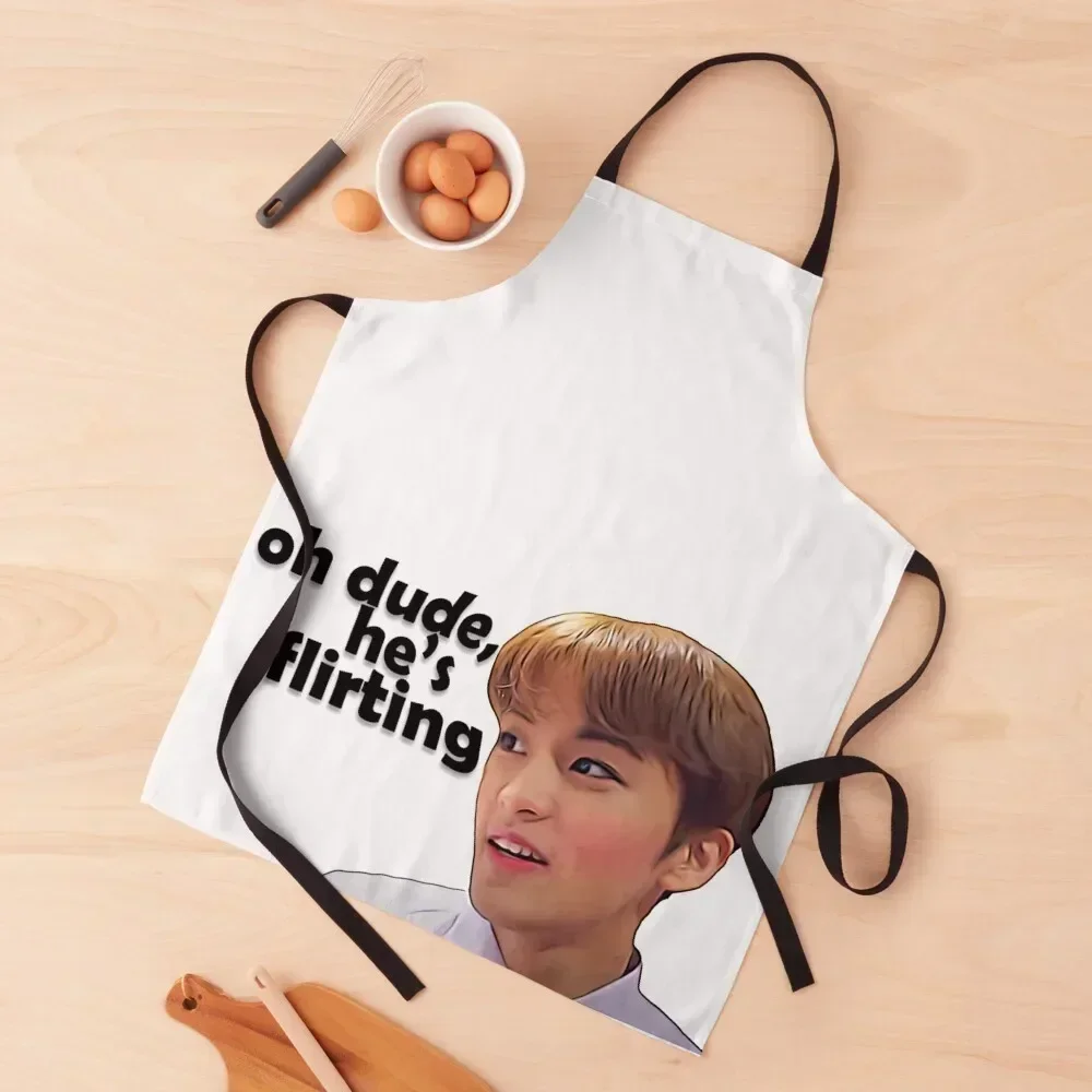 

oh dude, he's flirting -mark lee Apron Kids Waterproof Kitchen For Women kitchen girl For Man Apron