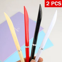 2 PCS Multi-functional Ballpoint Pen With Box Opener Safety Plastic Knife Cutable Pens Household Office Stationery Blue Gel Ink