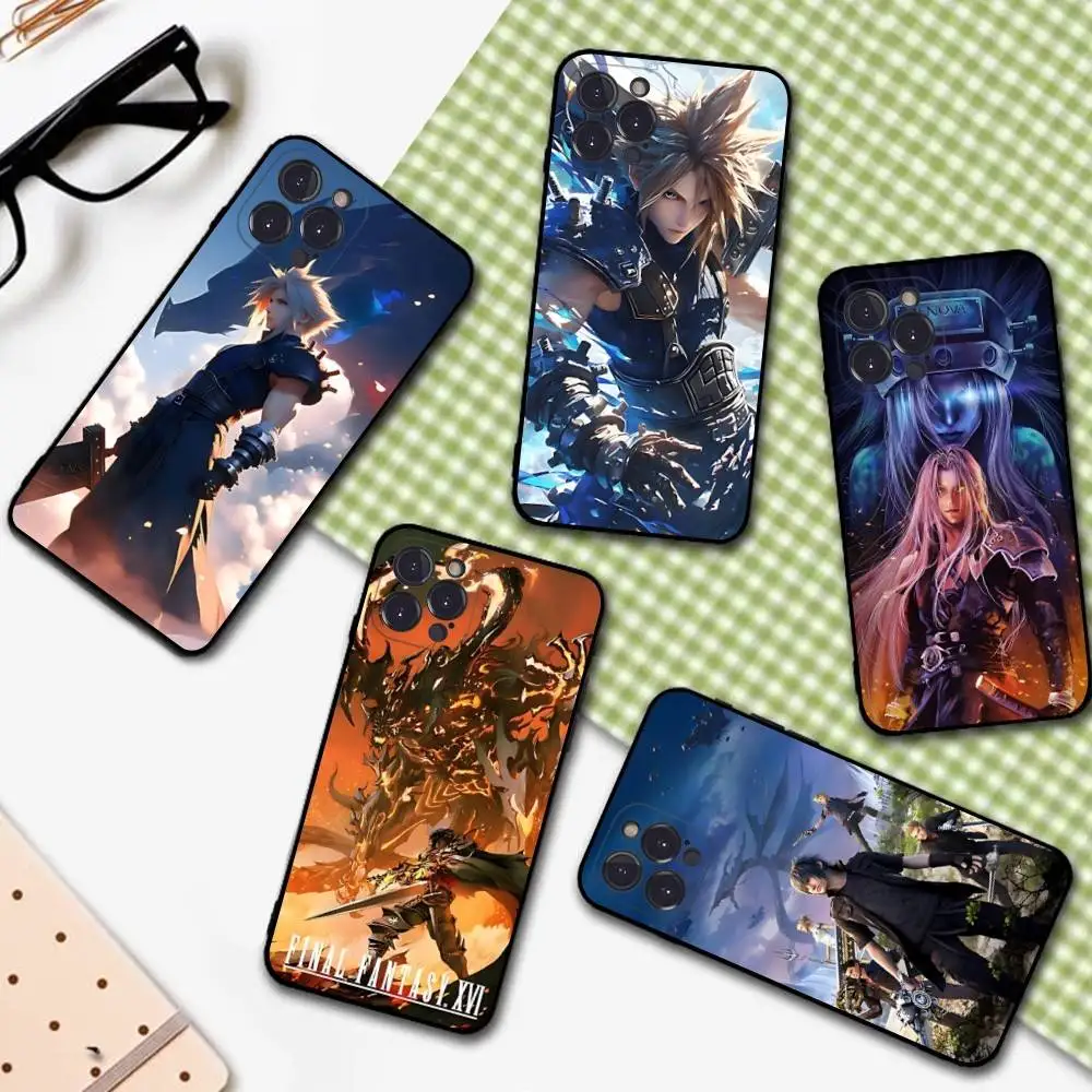 Чехол для телефона с мягкой задней панелью для iPhone 17, 16 Pro Max, 15, 12, 11, 16e, 13 Mini, 14, 15 Plus с дизайном по мотивам видеоигр серии Final Fantasy