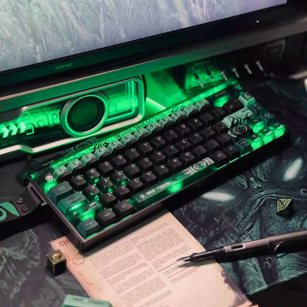 

Тематическая клавиатура Cthulhu Mythos PBT + ПК, ретро индивидуальная клавиатура, 200 клавиш, вишневый профиль, колпачок для механической клавиатуры, аксессуары