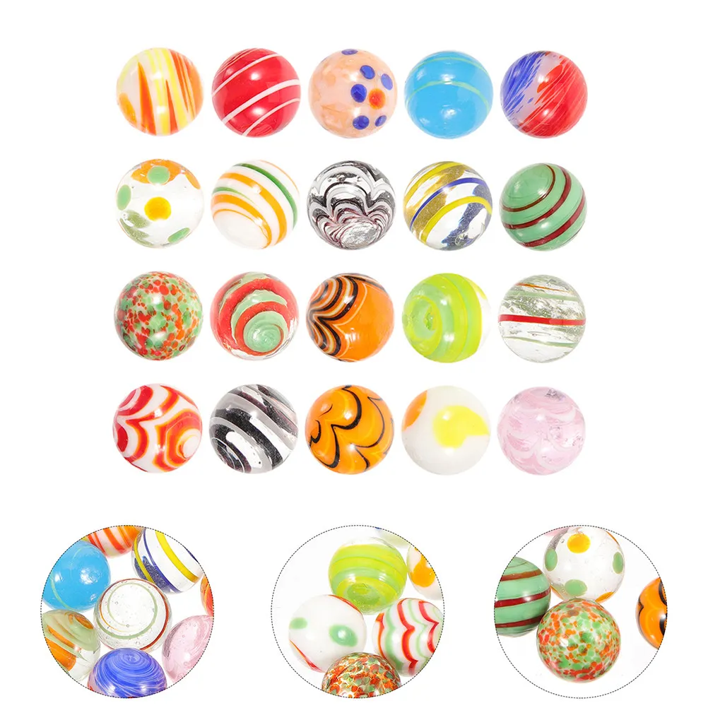 

20Pcs Glass Marbles Assorted Colors Fish Tank Decoration Vase Fillers Decorative Glass Beads for Crafts Floral Use