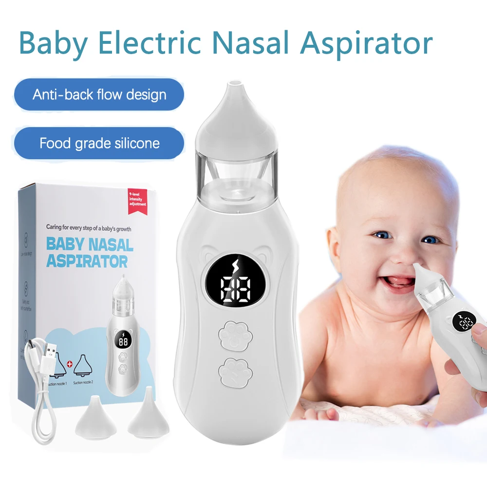 

Детский электрический назальный аспиратор, устройство для всасывания носа, пищевой силиконовый мундштук, 9 режимов всасывания, очиститель носа для кормления ребенка