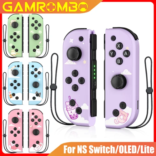 Controlador inalámbrico para Switch/OLED/LITE/PC/IOS/Android Joypads juego Joystick giroscopio de 6 ejes con Turbo funciones de vibración Dual Gamepad