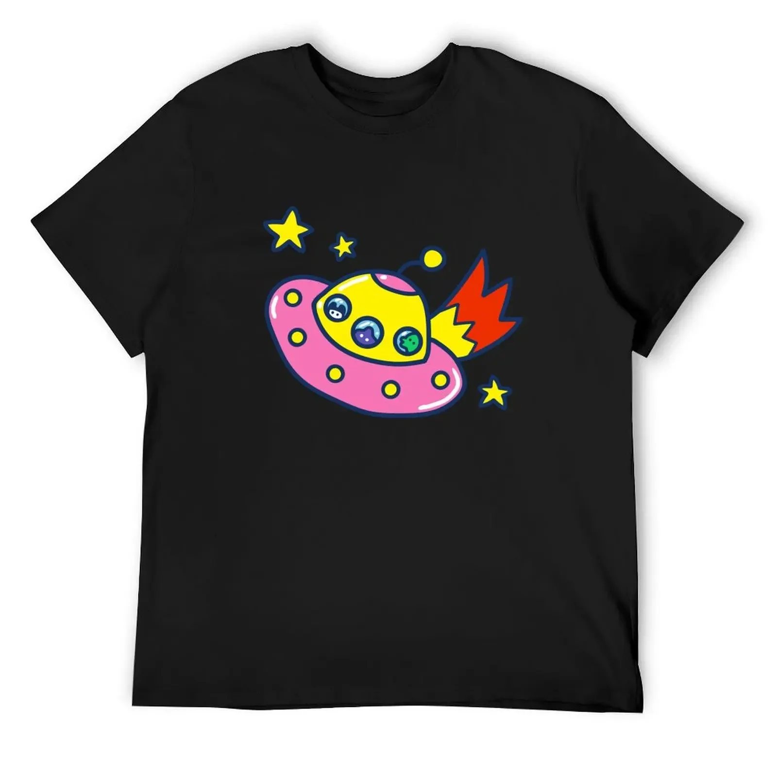 Tamagotchi UFO Spaceship T-Shirt graphics man t shirt vintage Men's cotton t-shirt