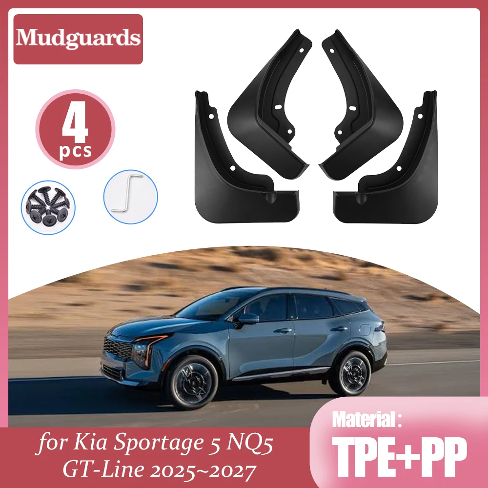 Car Mudflaps for Kia Sportage 5 NQ5 GT-Line 2025~2027 2026 Splash Guards Mud Flap Mudguards front Rear Wheel Fender Accessories