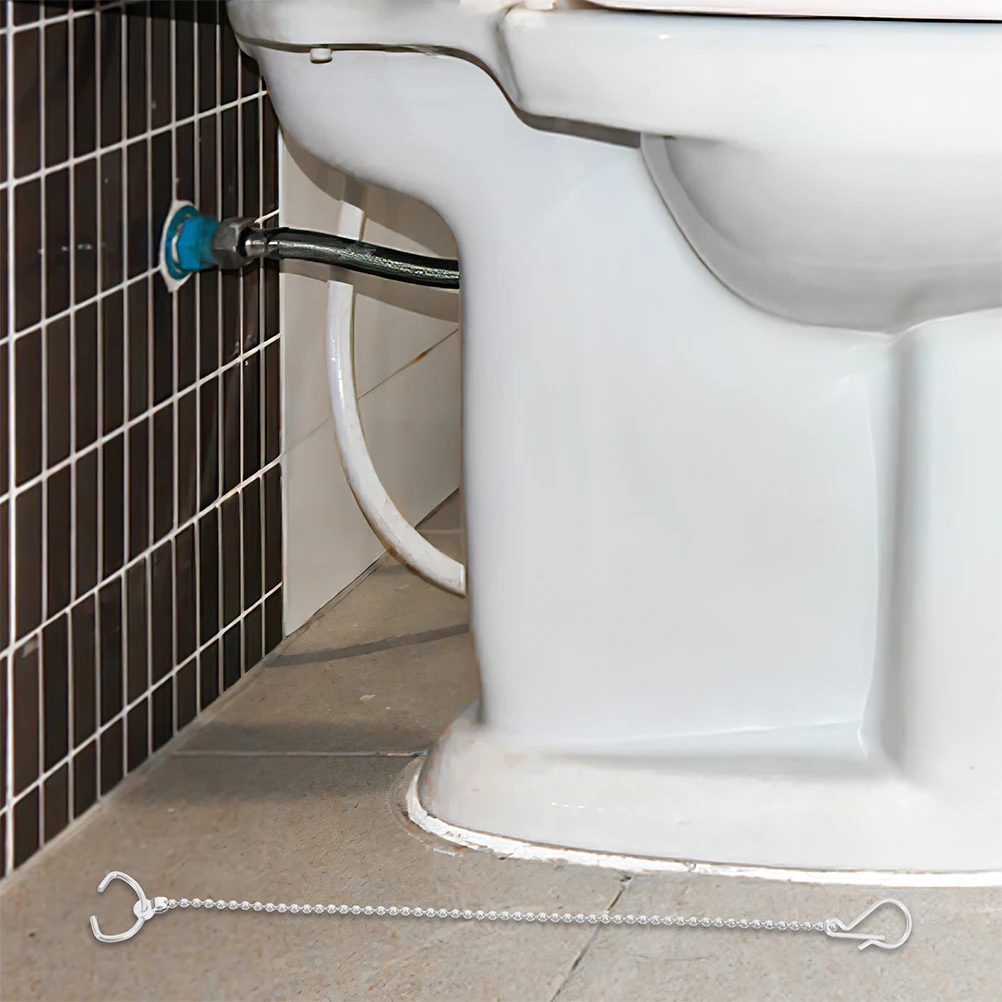 2pcs Stainless Steel Toilet Flapper Chain Hook Universal Replacement Flush Handle Leak Prevention Durable Easy Installation