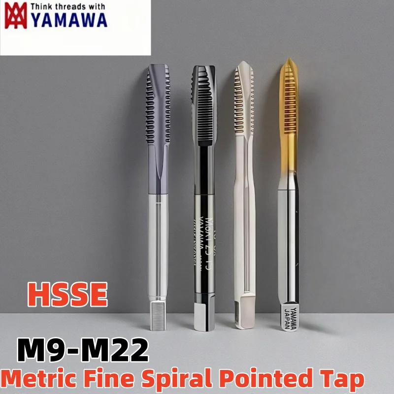 1PCS JIS YAMAWA Metric Fine Teeth Spiral Pointed Tap M9 M10 M12 M14 M16 M18 M20 M22 0.5 0.75 1 1.5 OX For Stainless Steel