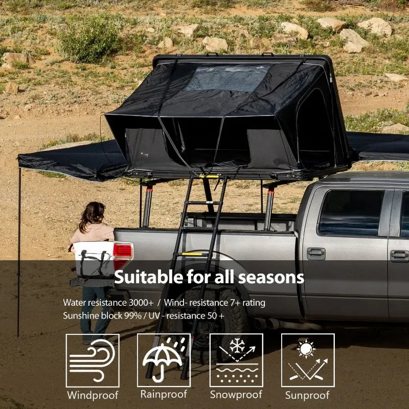 3-4 people family roof tent fully automatic hard top large space breathable parent-child self-driving camping car tent
