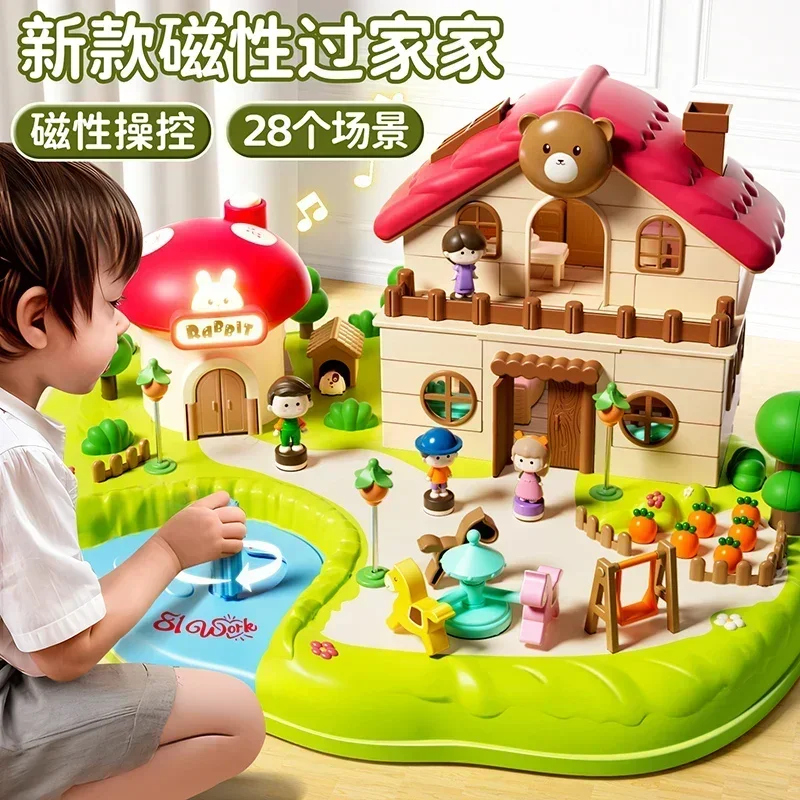 

Детский магнитный игровой домик для девочек 3-6 лет, развивающая интеллект, игрушка для мозга и мальчика, подарок на день рождения 4