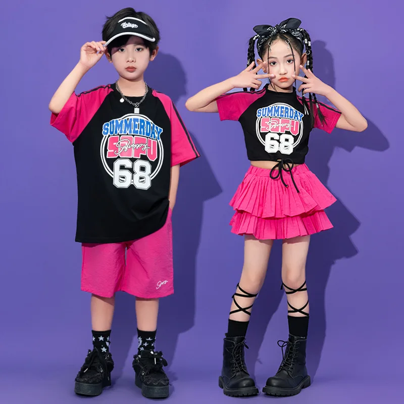 

Hip Hop Dance Costumes For Children Yellow Kpop Hiphop Stage Outfits Girls Boys Jazz Performance Rave Clothes Teenager Kids