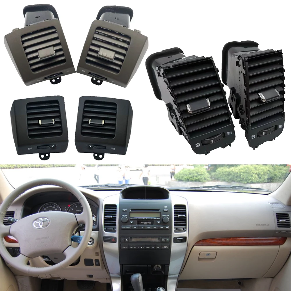 

Air Vent Grille A/C Vent Silver Decorative Frame For Toyota Land Cruiser Prado LC120 2003-2009