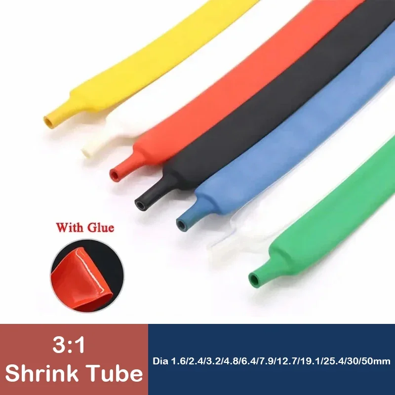 

1/5M 3:1 heat shrink tube Inner diameter 1.6~50mm Quick repair wire insulated flame retardant cable protective cover