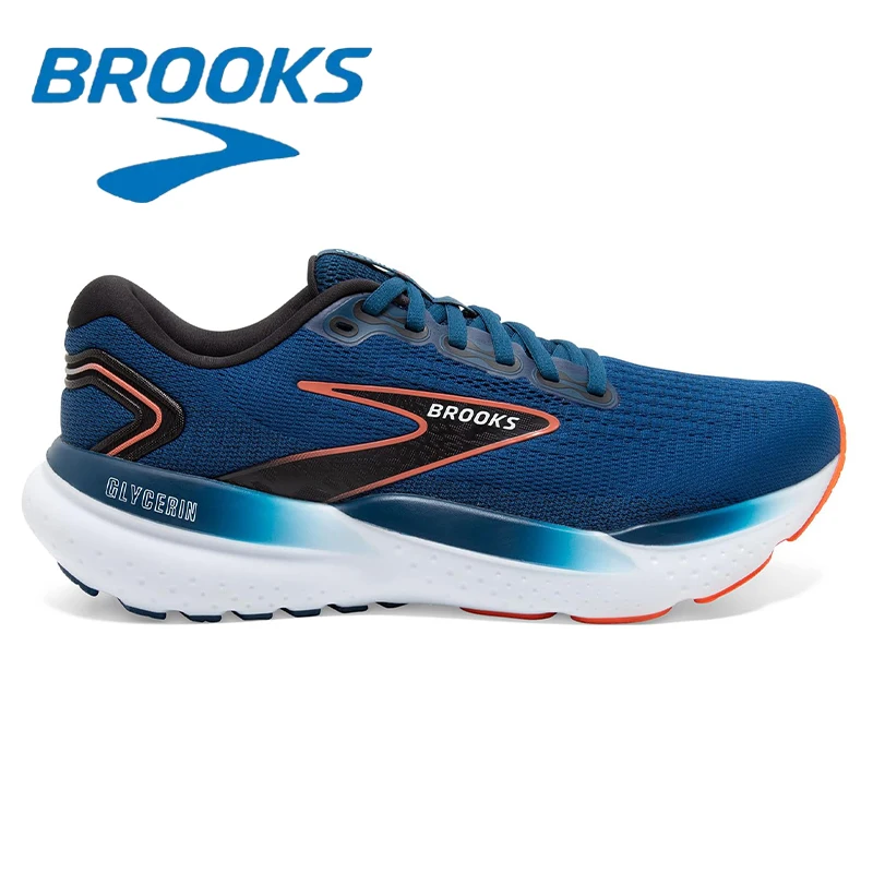 Brooks Glycerin 21 Dark Blue Fashion Men's Running Shoes Mesh Lightweight Breathable Casual Sports Shoes Men Shoes image 2