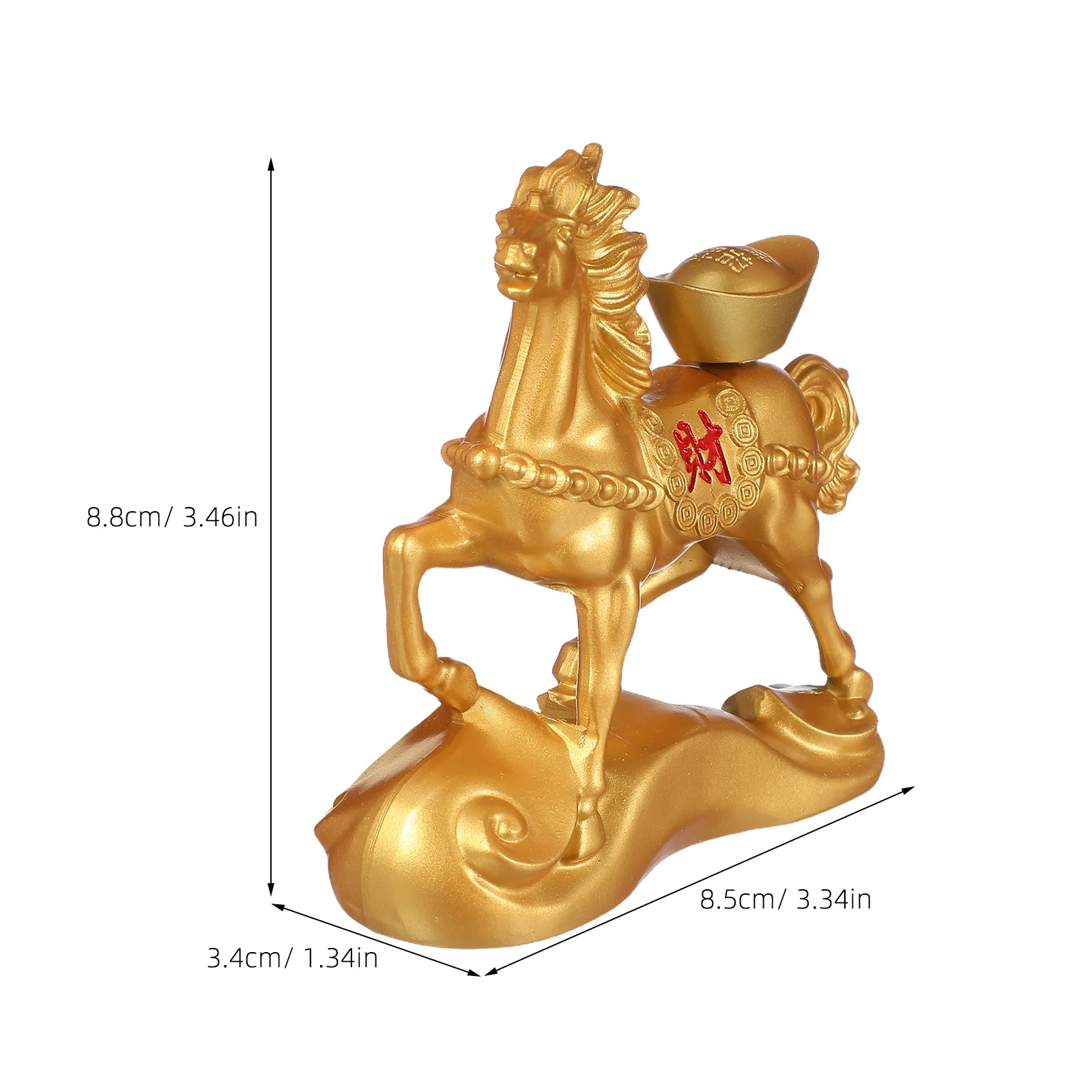 Exquisite Golden Horse Statue Mini Brass Animal Sculpture Feng Shui Wealth Attracting Decor Office Table Gift Metal Horse Statue