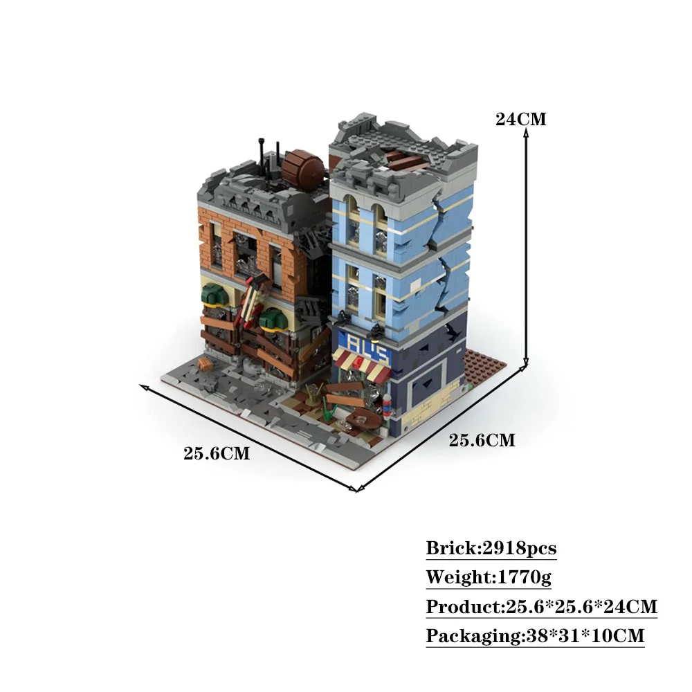 2918PCS City Street View Tecnologia modulare Apocalypsed Detective's Office Architettura Idee creative Giocattolo regalo BUilding Blocks
