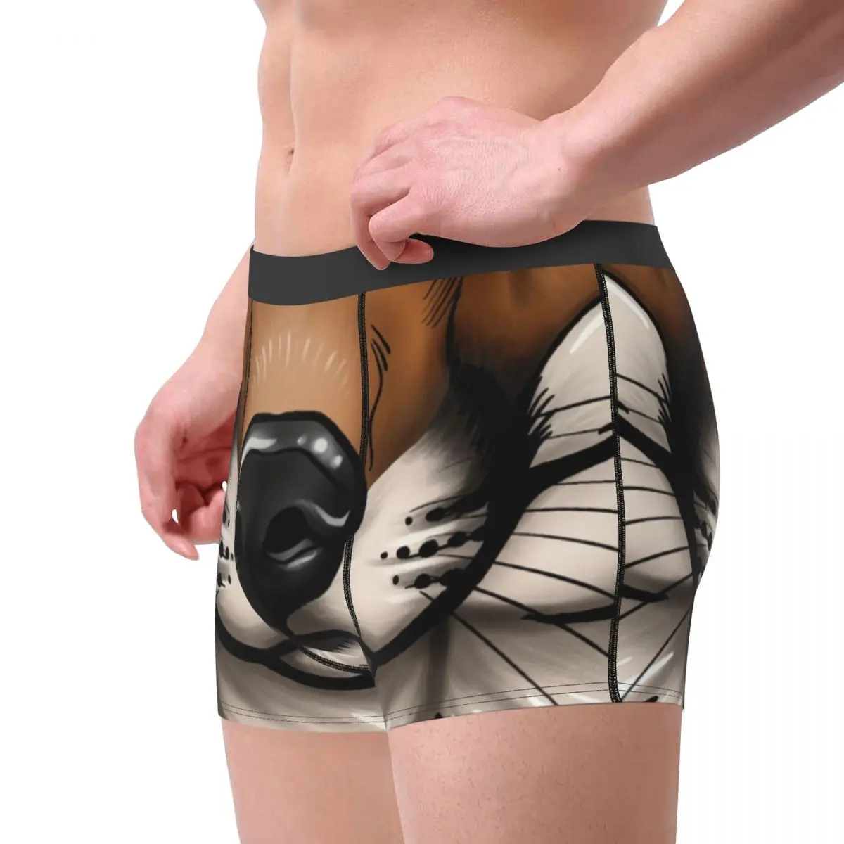 Red Fox Boxer Shorts Men 3D Print Male Stretch Red Fox Face Furry Animal Underwear Panties Briefs