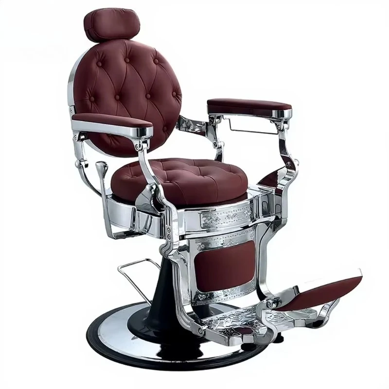 Hair Salon Cheap Price Old School Red pink Black and Gold Silver Barber Hairdressing Chairs for Barbershop