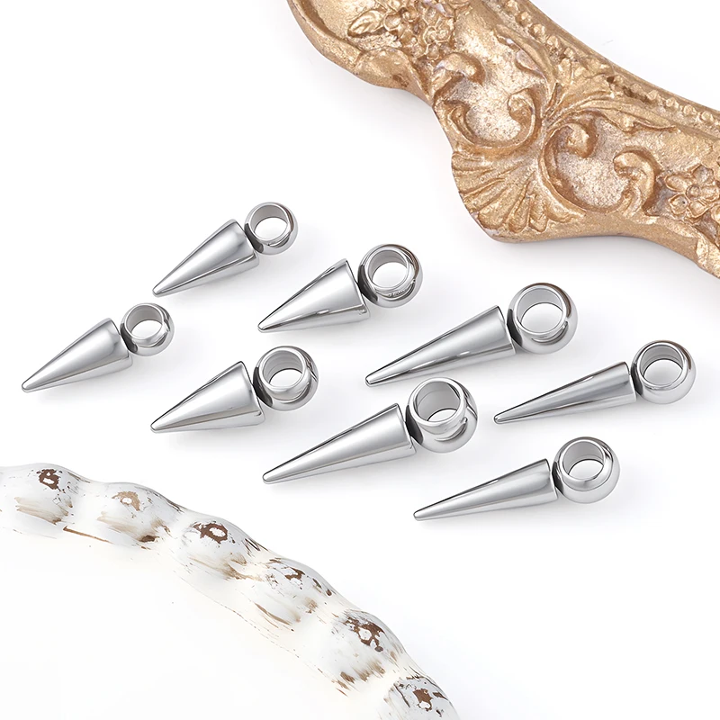 

Подвески из нержавеющей стали, конусные подвески для ювелирных изделий, модные женские и мужские серьги-кольца, браслет, ожерелье, аксессуары «сделай сам»