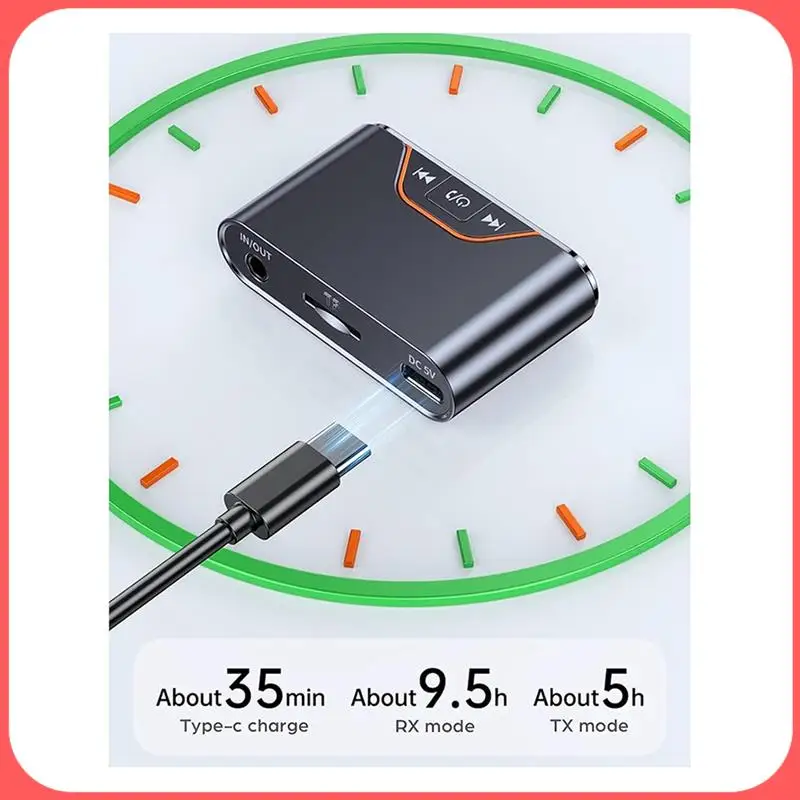 

X12A-BT-107 Bluetooth 5.4 Car Audio Receiver Transmitter Audio Bluetooth Converter For Airplane Mini Portable 3.5Mm With Mic
