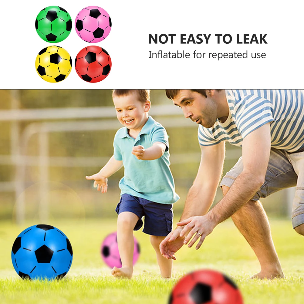 10 Pcs Inflatable Football Kid Soccer Beach Toys Cartoon Kids Plastic Balls Child