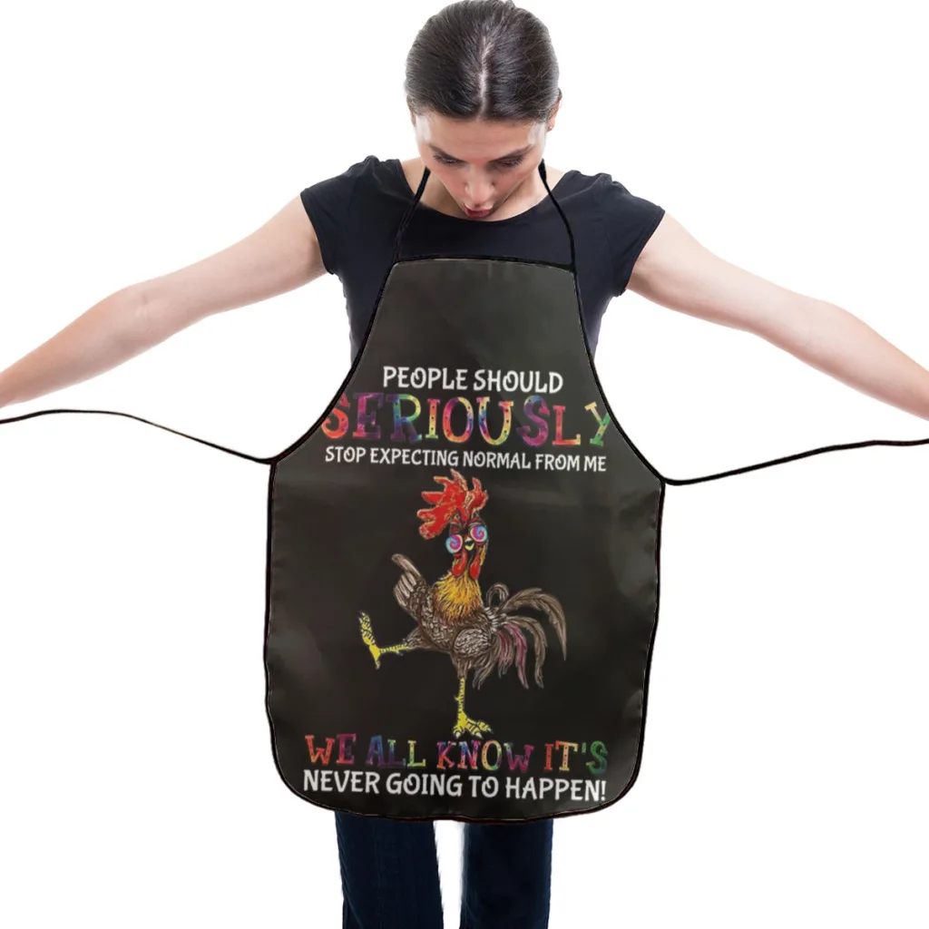 Chicken Hippie People Should Seriously Stop Expecting Normal From Me Kitchen Aprons for Women Household Cleaning Apron